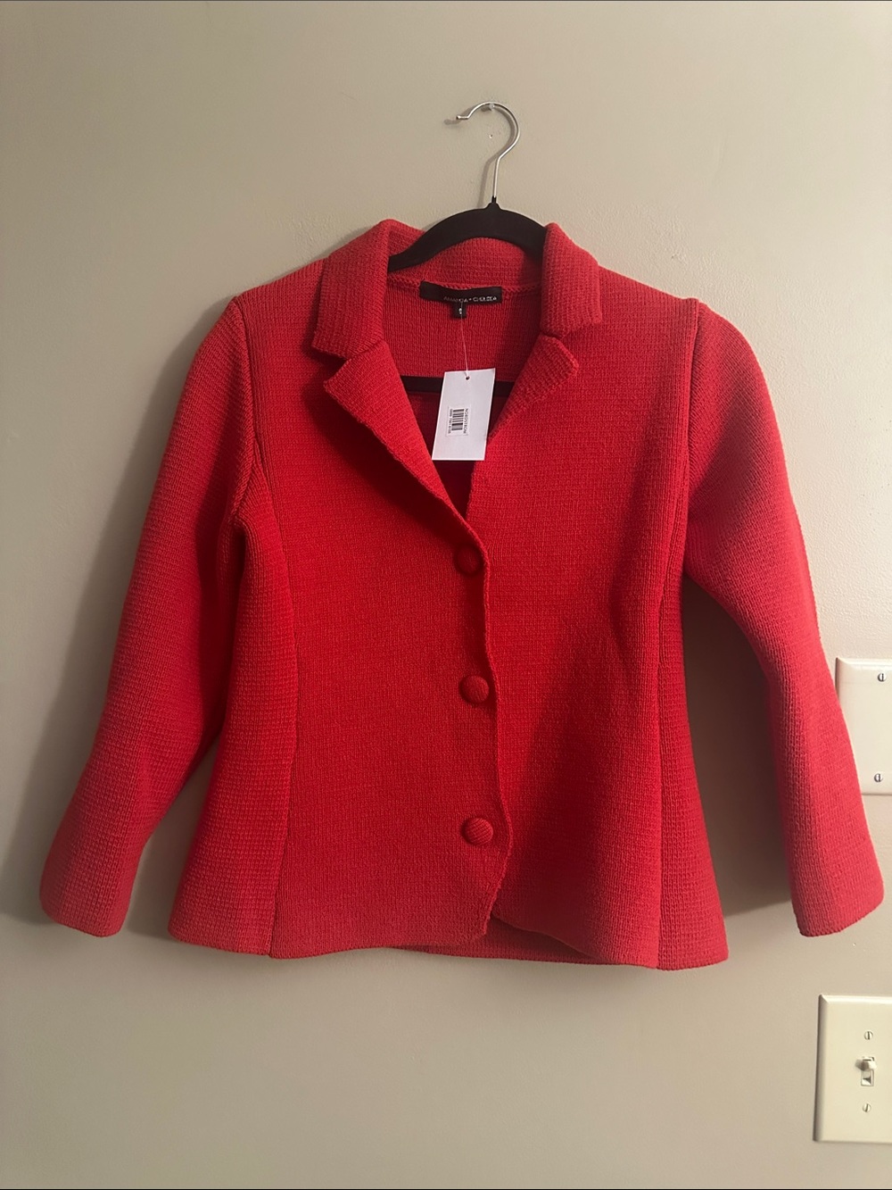 Amanda & Chelsea Vibrant Red Knit Blazer